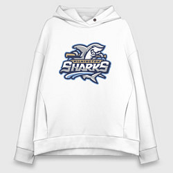 Толстовка оверсайз женская Wilmington sharks -baseball team, цвет: белый