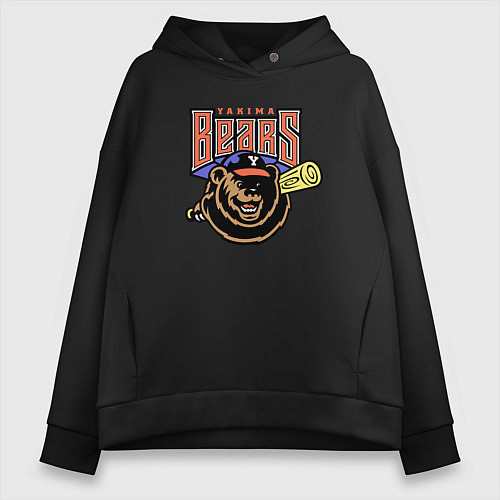 Женское худи оверсайз Yakima Bears - baseball team / Черный – фото 1