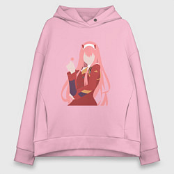 Толстовка оверсайз женская Zero Two 03 Darling, цвет: светло-розовый