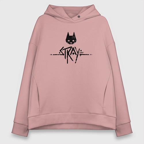 Женское худи оверсайз Logo Stray game / Пыльно-розовый – фото 1