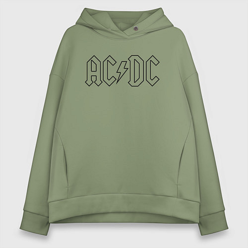 Женское худи оверсайз ACDC Logo Молния / Авокадо – фото 1