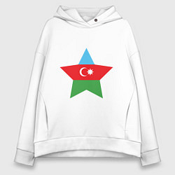Толстовка оверсайз женская Azerbaijan Star, цвет: белый