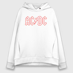 Толстовка оверсайз женская ACDC - Logo, цвет: белый