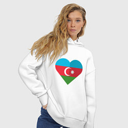 Толстовка оверсайз женская Сердце Азербайджана, цвет: белый — фото 2