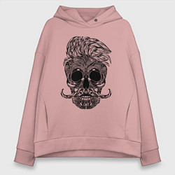 Толстовка оверсайз женская Skull hipster, цвет: пыльно-розовый
