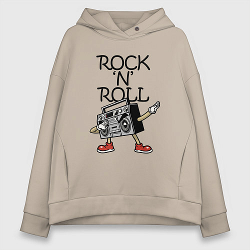 Женское худи оверсайз Rock n Roll dab / Миндальный – фото 1