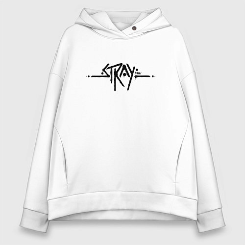 Женское худи оверсайз Stray Logo / Белый – фото 1