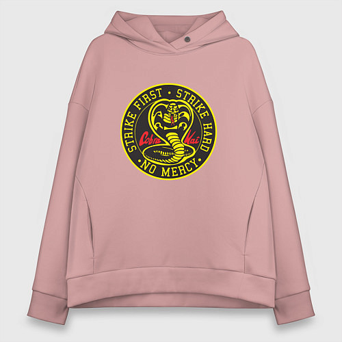 Женское худи оверсайз Кобра Кай Большое Лого / Пыльно-розовый – фото 1