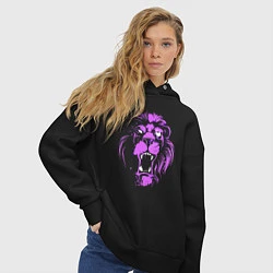 Толстовка оверсайз женская Neon vanguard lion, цвет: черный — фото 2