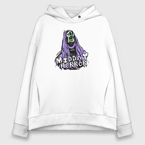 Женское худи оверсайз Midday Horror / Белый – фото 1