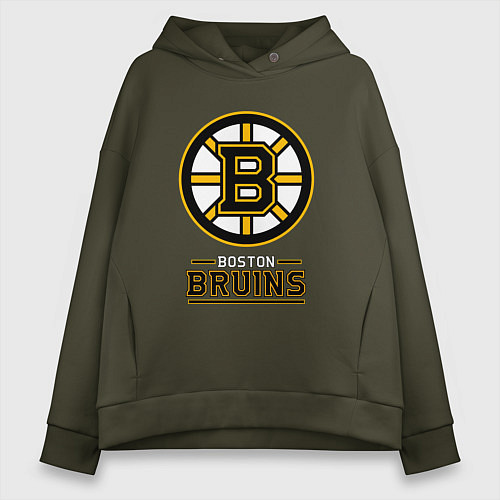 Женское худи оверсайз Boston Bruins , Бостон Брюинз / Хаки – фото 1