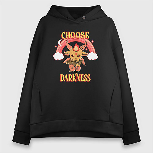 Женское худи оверсайз Choose Darkness / Черный – фото 1