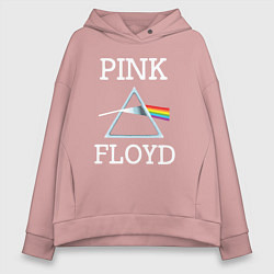 Толстовка оверсайз женская PINK FLOYD - ПИНК ФЛОЙД ЛОГОТИП, цвет: пыльно-розовый