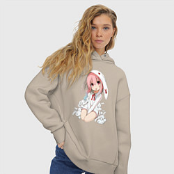Толстовка оверсайз женская Furry anime, цвет: миндальный — фото 2
