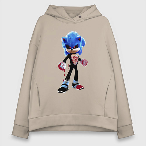 Женское худи оверсайз Sonic eXe / Миндальный – фото 1
