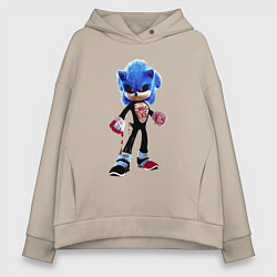 Толстовка оверсайз женская Sonic eXe, цвет: миндальный