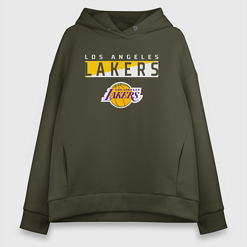 Женское худи оверсайз LA LAKERS NBA ЛЕЙКЕРС НБА / Хаки – фото 1