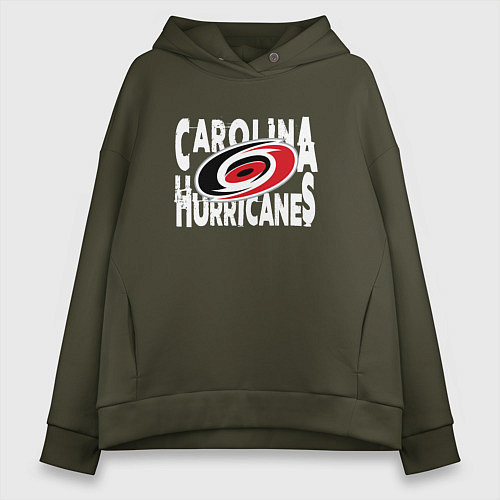 Женское худи оверсайз Каролина Харрикейнз, Carolina Hurricanes / Хаки – фото 1