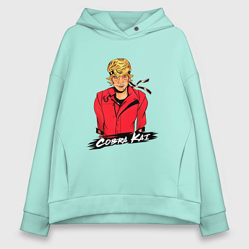 Женское худи оверсайз Джонни Лоуренс Cobra Kai / Мятный – фото 1