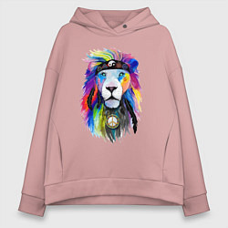 Толстовка оверсайз женская Color lion! Neon!, цвет: пыльно-розовый