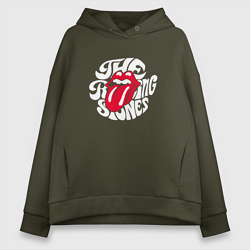 Женское худи оверсайз Rolling Stones, Роллинг Стоунз / Хаки – фото 1