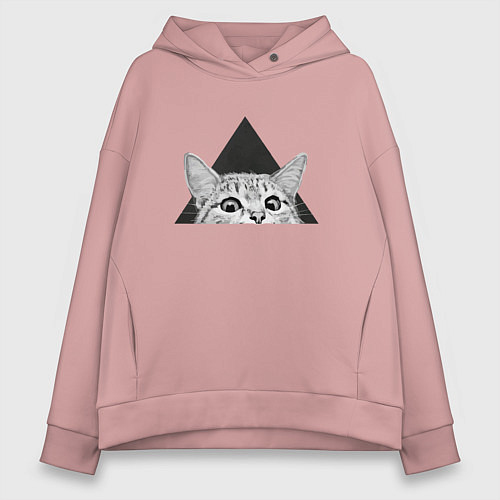 Женское худи оверсайз Космокот 0004 / Пыльно-розовый – фото 1