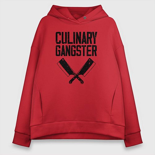 Женское худи оверсайз Кулинарный гангстер / Красный – фото 1