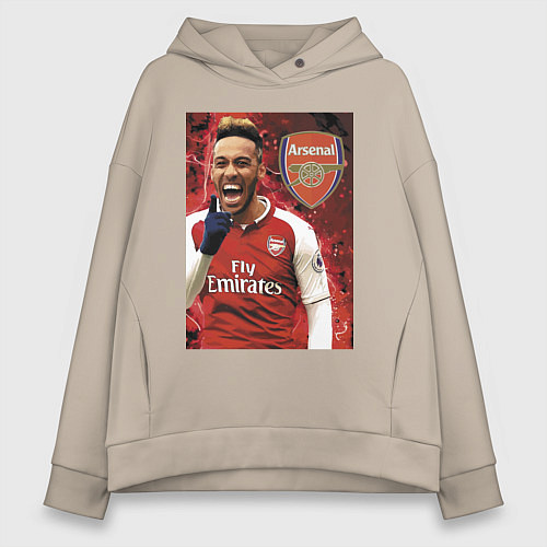 Женское худи оверсайз Arsenal, Pierre-Emerick Aubameyang / Миндальный – фото 1