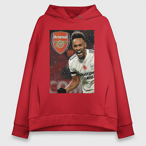 Женское худи оверсайз Arsenal, Pierre-Emerick Aubameyang! / Красный – фото 1