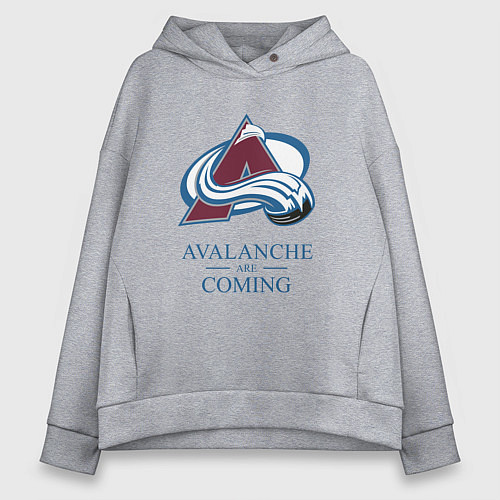 Женское худи оверсайз Colorado Avalanche are coming , Колорадо Эвеланш / Меланж – фото 1