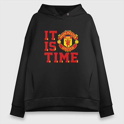 Женское худи оверсайз It is Manchester United Time Манчестер Юнайтед / Черный – фото 1