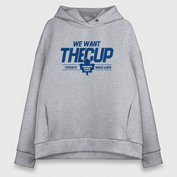 Толстовка оверсайз женская Toronto Maple Leafs We want the cup Торонто Мейпл, цвет: меланж