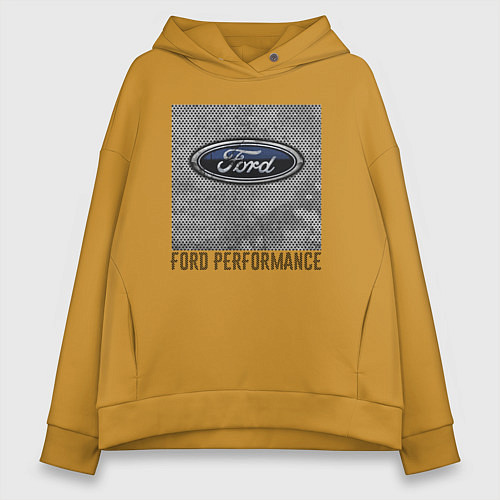 Женское худи оверсайз Ford Performance / Горчичный – фото 1