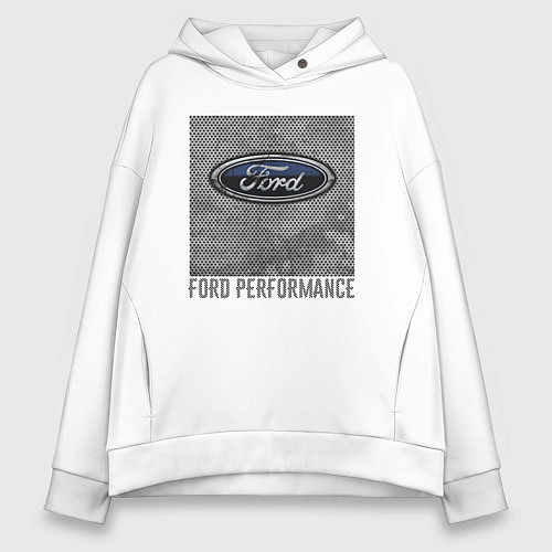 Женское худи оверсайз Ford Performance / Белый – фото 1