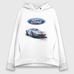 Толстовка оверсайз женская Ford Motorsport, цвет: белый