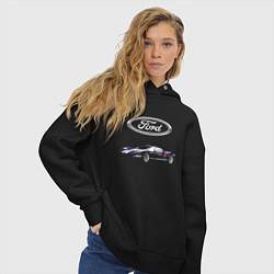 Толстовка оверсайз женская Ford Racing, цвет: черный — фото 2
