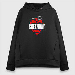 Женское худи оверсайз Green day рок группа