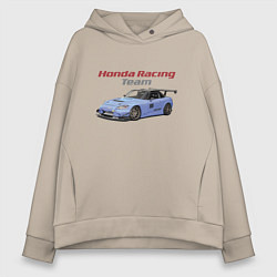 Толстовка оверсайз женская Honda Racing Team!, цвет: миндальный