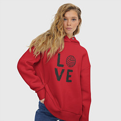 Толстовка оверсайз женская Volleyball - Love, цвет: красный — фото 2