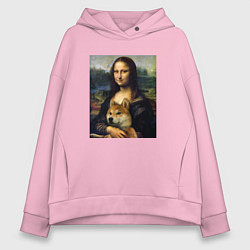 Женское худи оверсайз Shiba Inu Mona Lisa