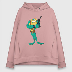 Толстовка оверсайз женская Rush here, цвет: пыльно-розовый