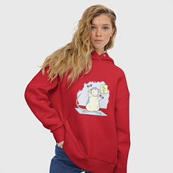 Толстовка оверсайз женская Ты сможешь это сделать, цвет: красный — фото 2