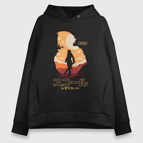 Женское худи оверсайз Скволл Леонхарт / Черный – фото 1