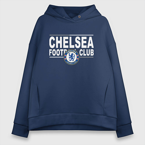 Женское худи оверсайз Chelsea Football Club Челси / Тёмно-синий – фото 1