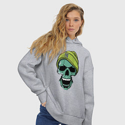 Толстовка оверсайз женская New York Yankees Cool skull, цвет: меланж — фото 2