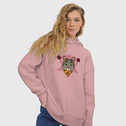 Толстовка оверсайз женская Котик Пентаграмма, цвет: пыльно-розовый — фото 2