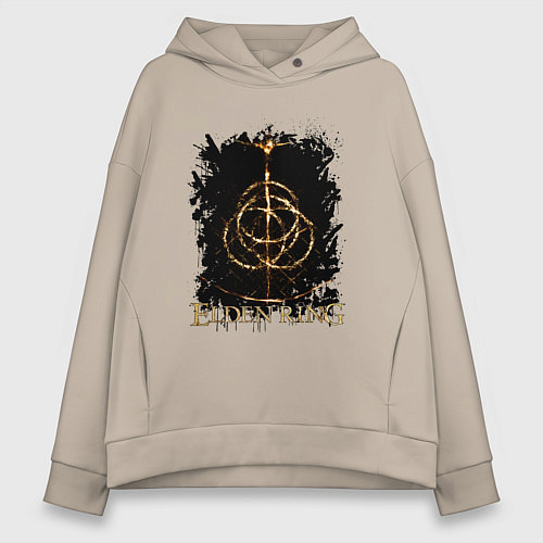 Женское худи оверсайз ELDEN RING SYMBOL LOGO / Миндальный – фото 1