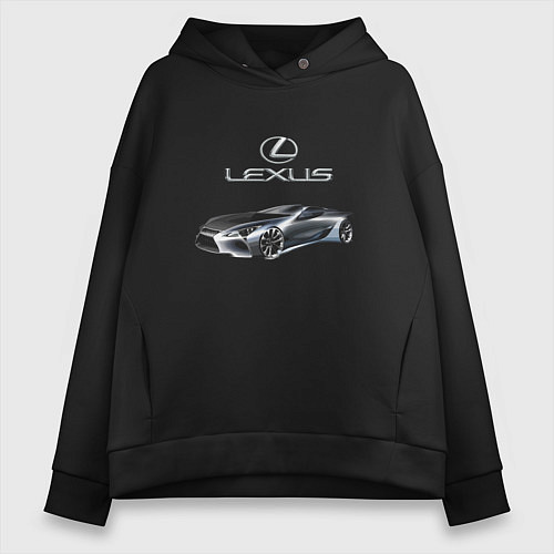 Женское худи оверсайз Lexus Motorsport / Черный – фото 1