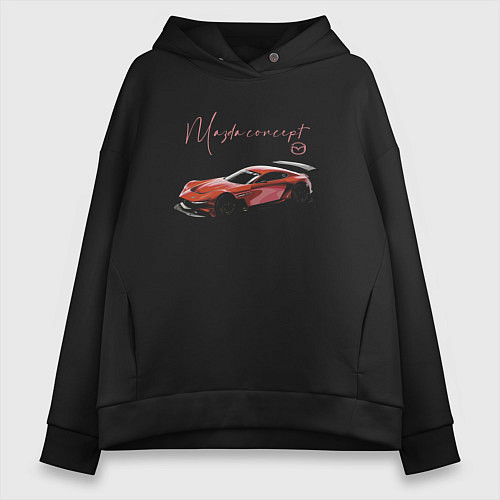 Женское худи оверсайз Mazda Concept / Черный – фото 1