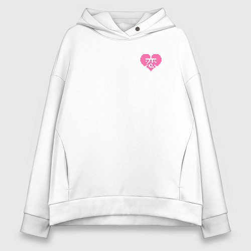 Женское худи оверсайз Любовь - проблема для отаку / Белый – фото 1
